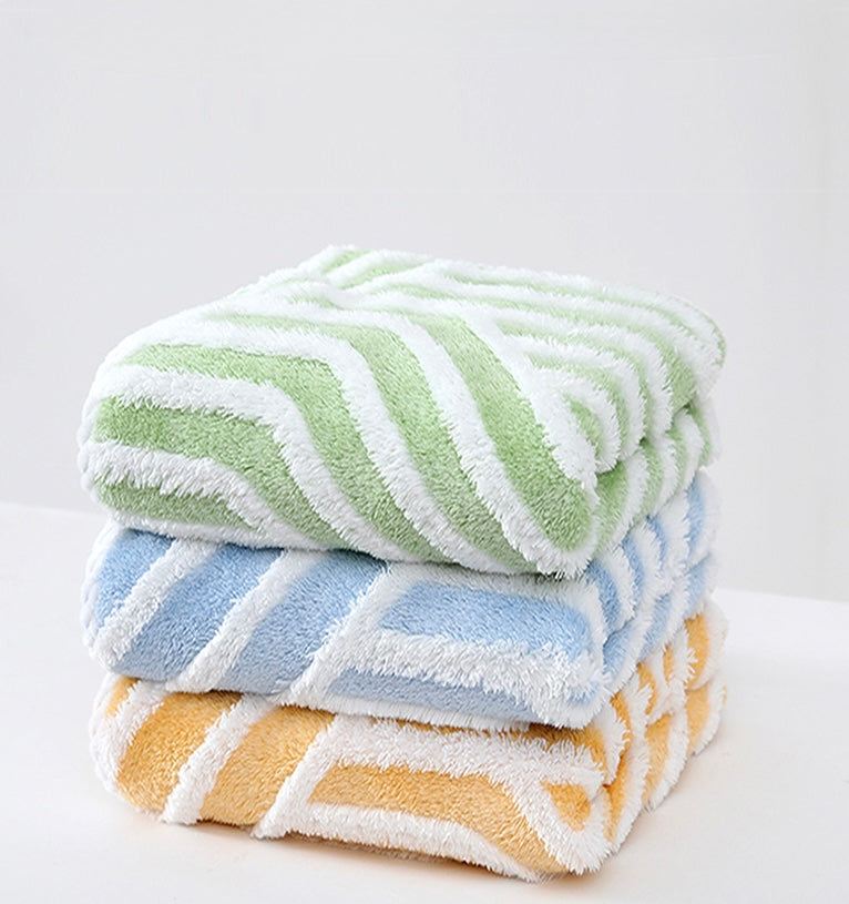 Waveform Touch Coral Fleece Towel Collection Berriscent