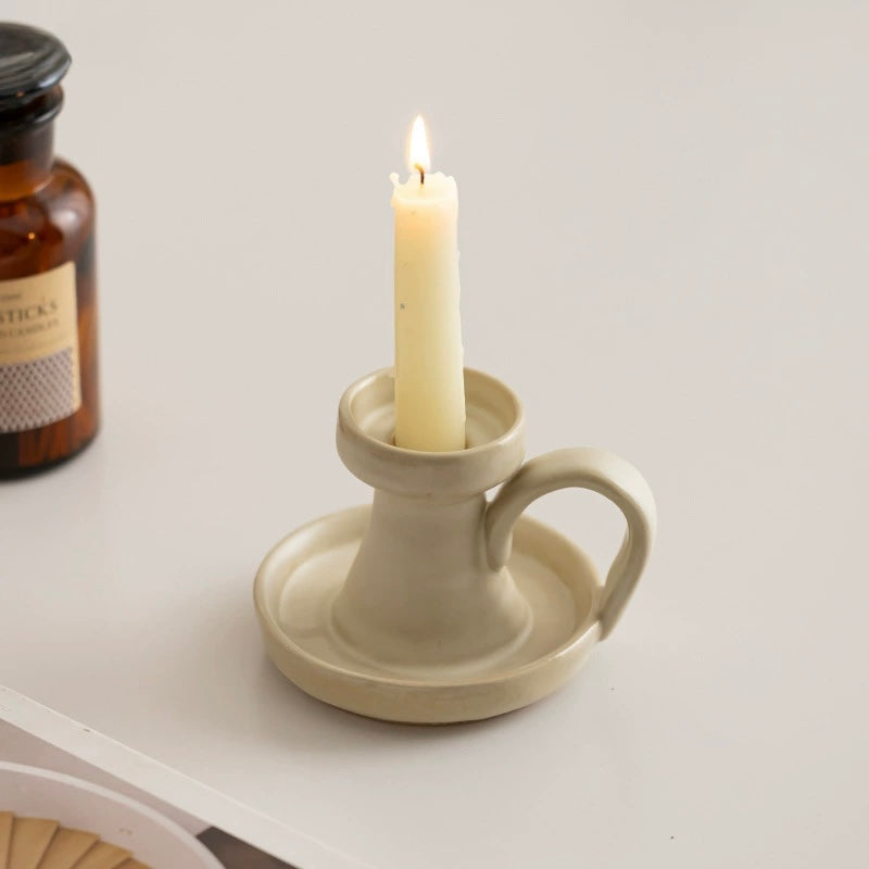 Classic Handle Ceramic Candle Holder Berriscent