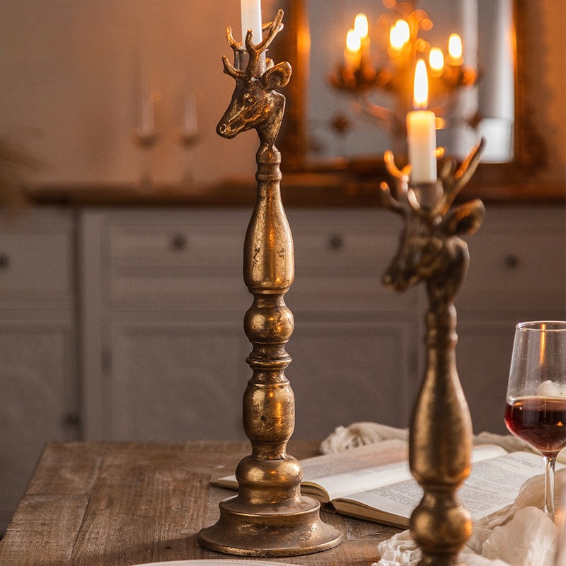 Regal Stag Candlestick – Iron Candle Holder Berriscent