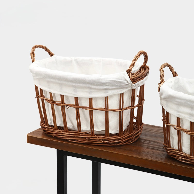 Wicker Storage Basket with Cotton Lining Berriscent