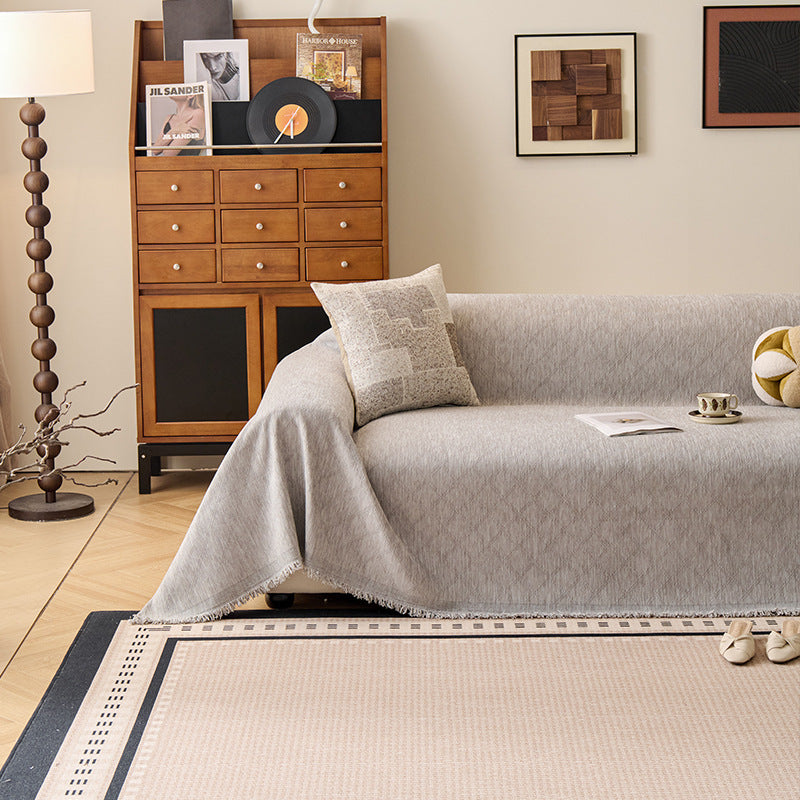 Diamond Jacquard Chenille Sofa Cover Berriscent