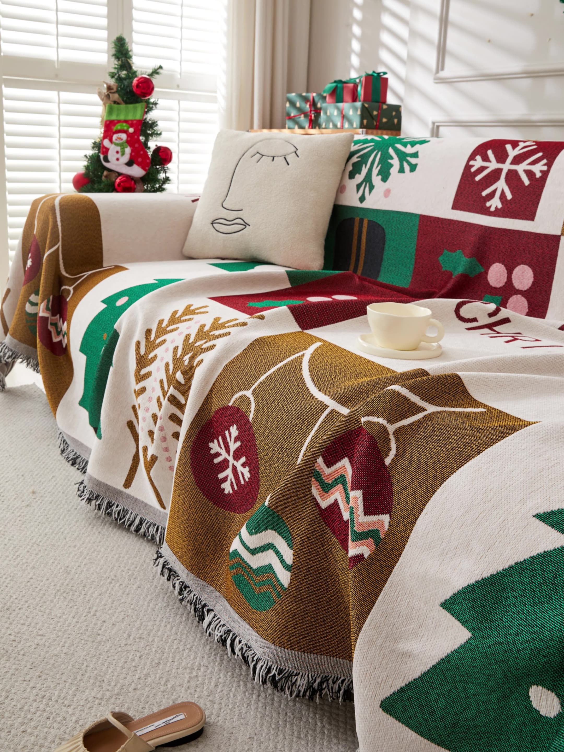 Christmas Patchwork Throw Blanket Berriscent