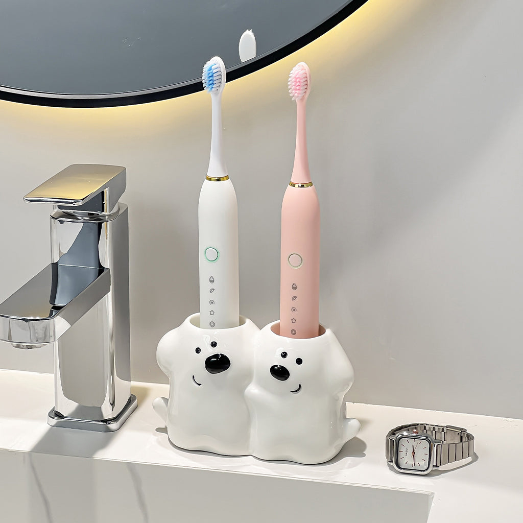 Twin Paws Ceramic Toothbrush Holder Berriscent