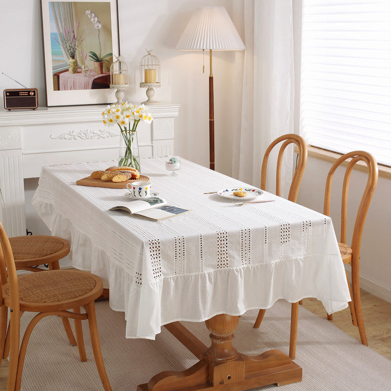 White Haven Lace Tablecloth | Pure Cotton Decorative Cover Berriscent