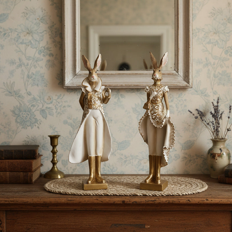 Aristocratic Rabbit Figurine – Decorative Sculpture Berriscent