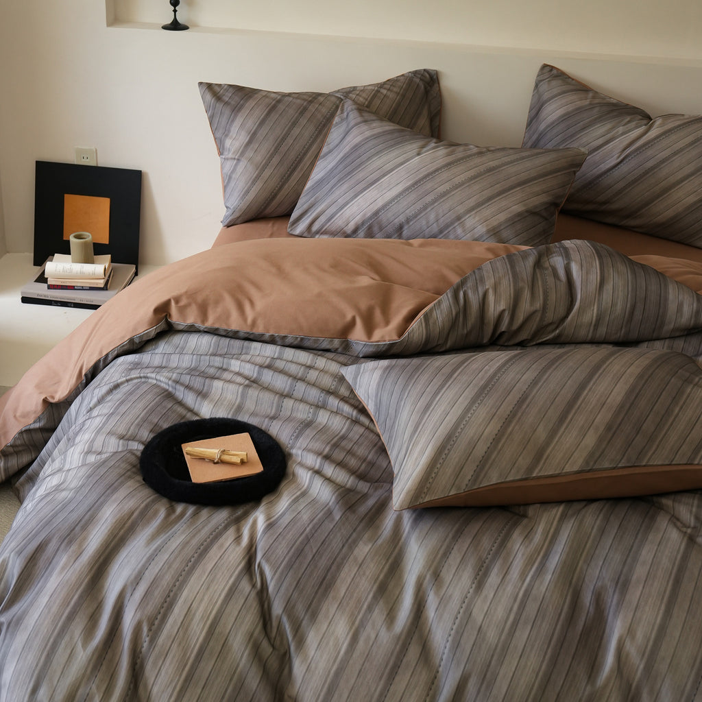 The Shadow Drift Stripe | Brushed Cotton Bed Linen
