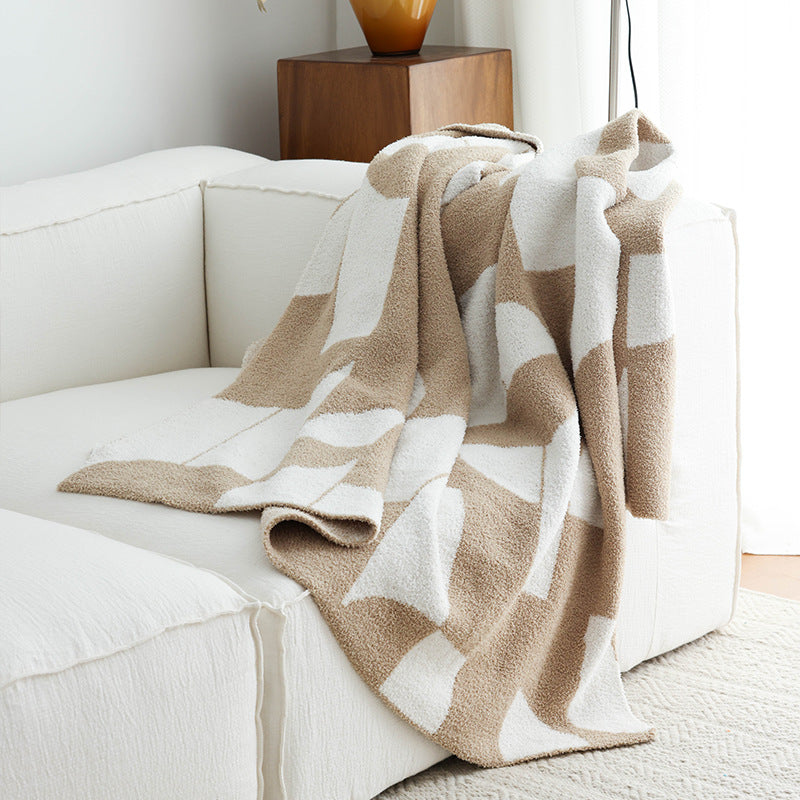 Soft Geometry Throw Blanket — Sand & Ivory Berriscent