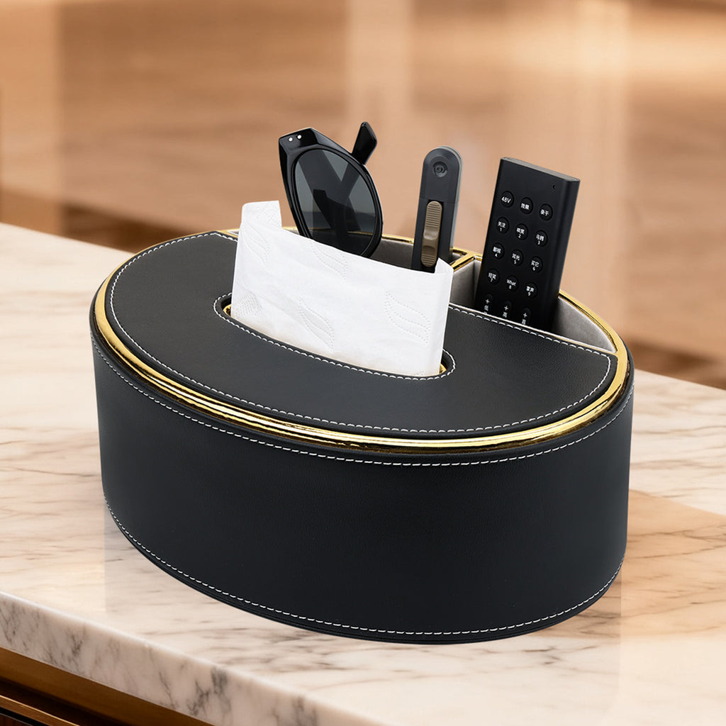 Luxe Black Oval Organizer with Gold Trim Berriscent