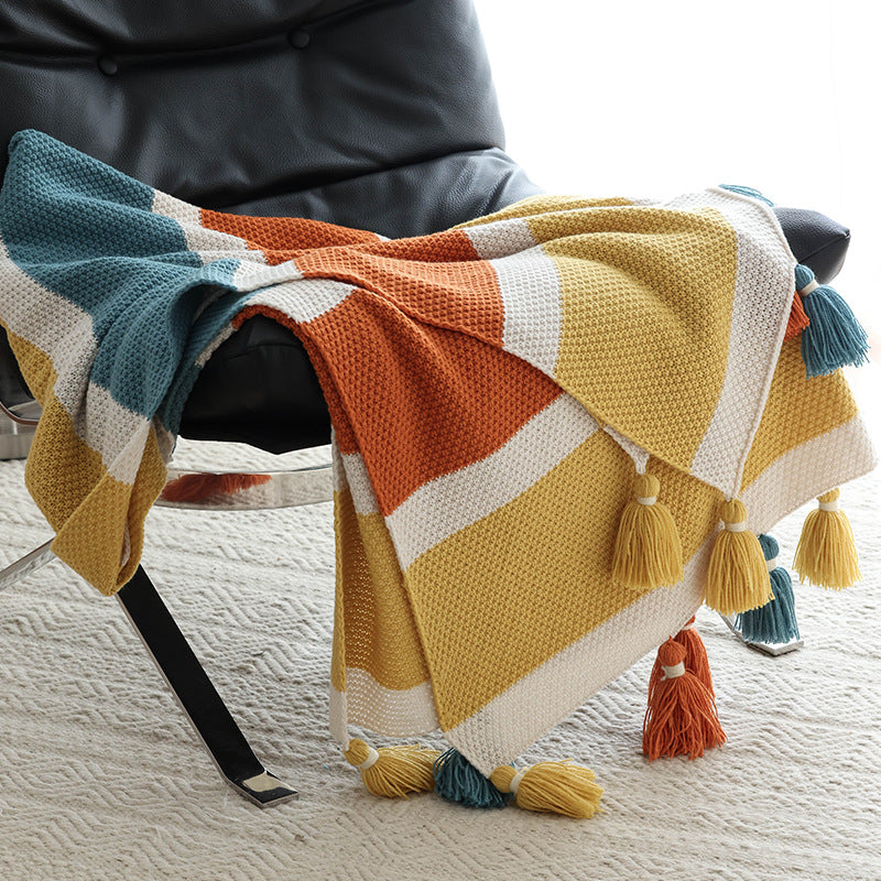 Sunset Loom Tasselled Throw Berriscent