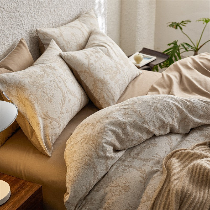 The Vellum Scroll | Sculpted Triple-Weave Bed Linen