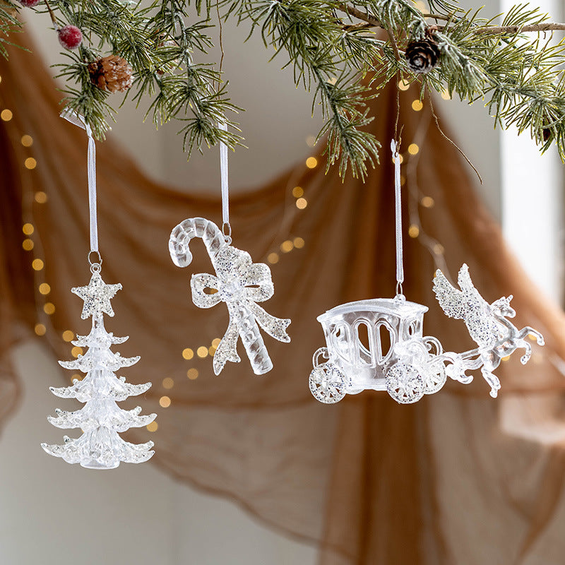 Crystal Elegance Christmas Ornaments – Set of 9