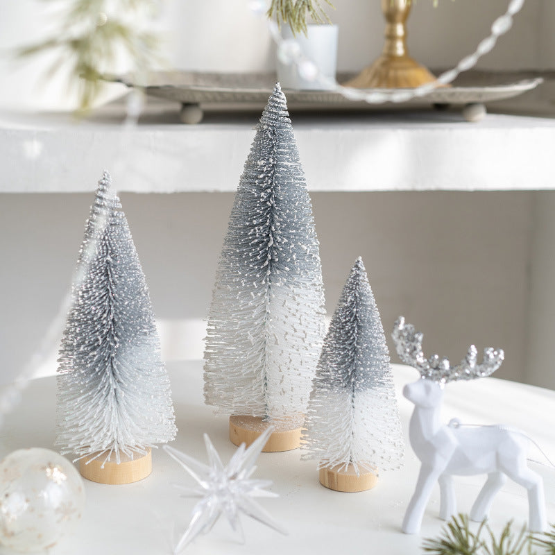 Frosted Miniature Christmas Tree Set Berriscent