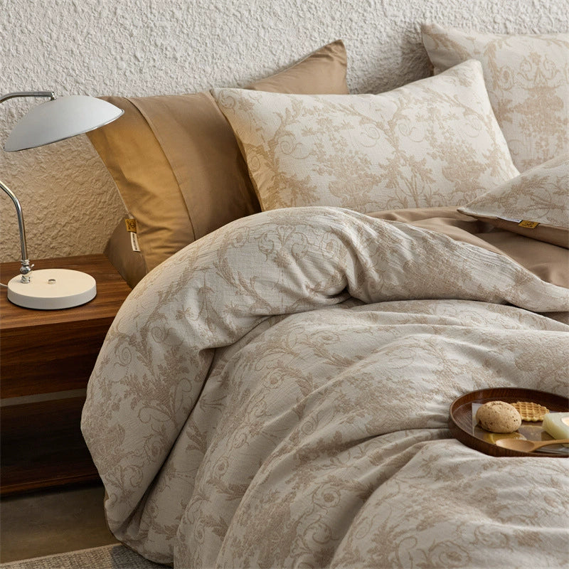 The Vellum Scroll | Sculpted Triple-Weave Bed Linen