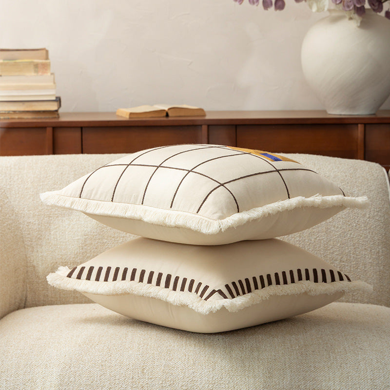 Countryside Embroidered Cotton Pillowcases – 45×45 cm Berriscent