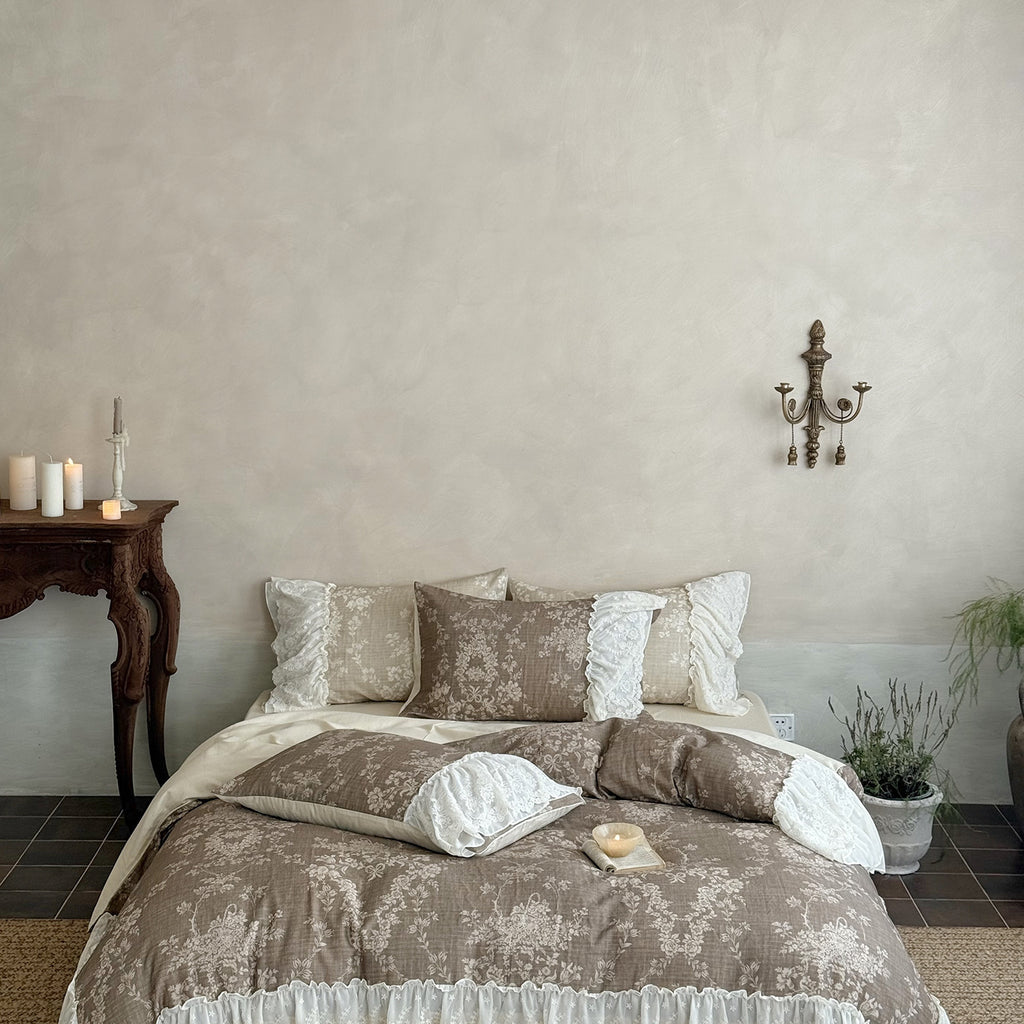 Maison Fleur Lace-Trim Bedding Set Berriscent