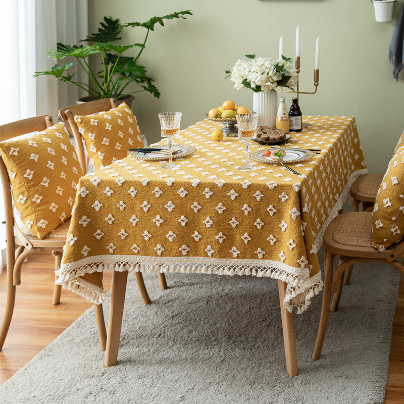 Golden Haven Textured Tablecloth Berriscent