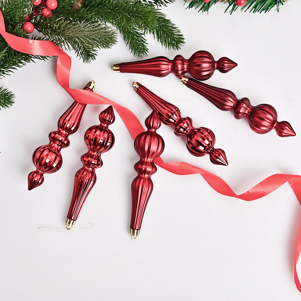 Elegant Christmas Tree Finial Ornaments – Set of 6