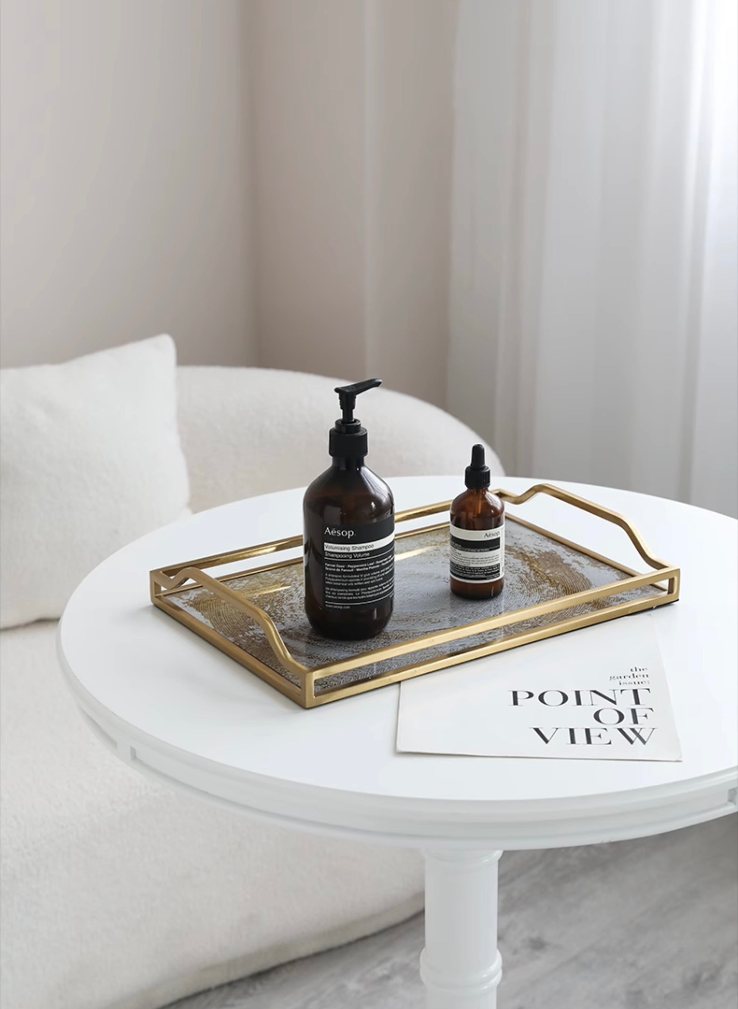 Luxury Glass & Gold Decorative Tray Berriscent