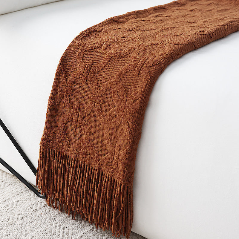 Interlock Chain Knit Throw Blanket Berriscent
