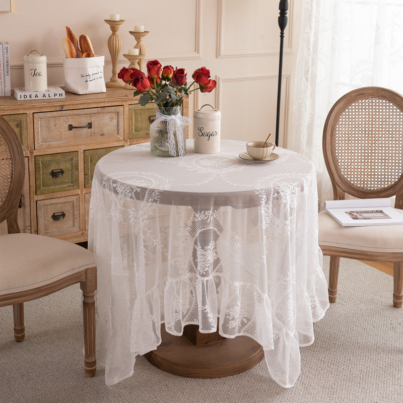 Vintage Lace Whisper Tablecloth | Elegant Sheer Dining Décor Berriscent