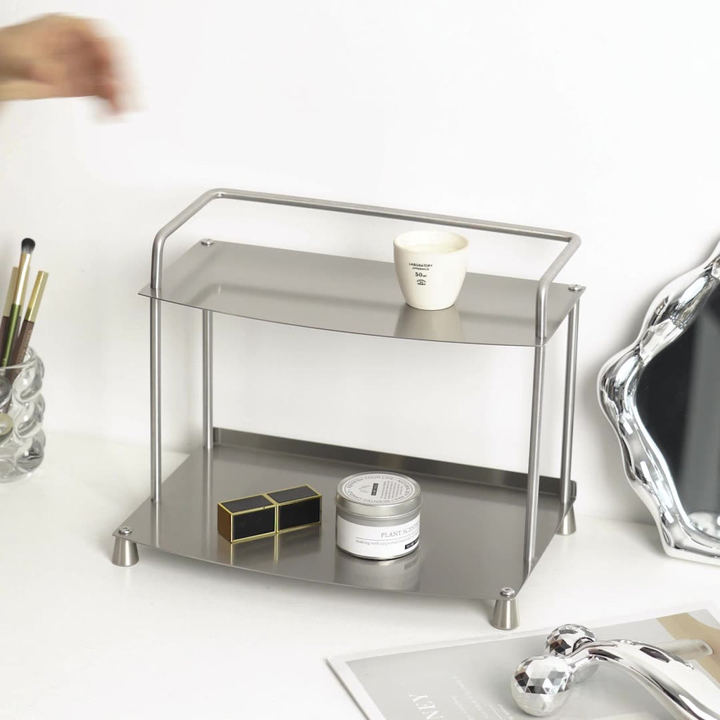 Stainless Steel Countertop Organizer – Two-Tier Design Berriscent