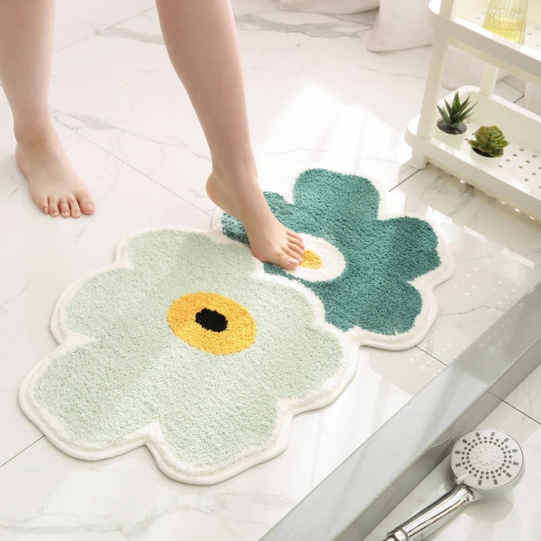 Bloom Soft Floral Comfort Bath Mat Berriscent