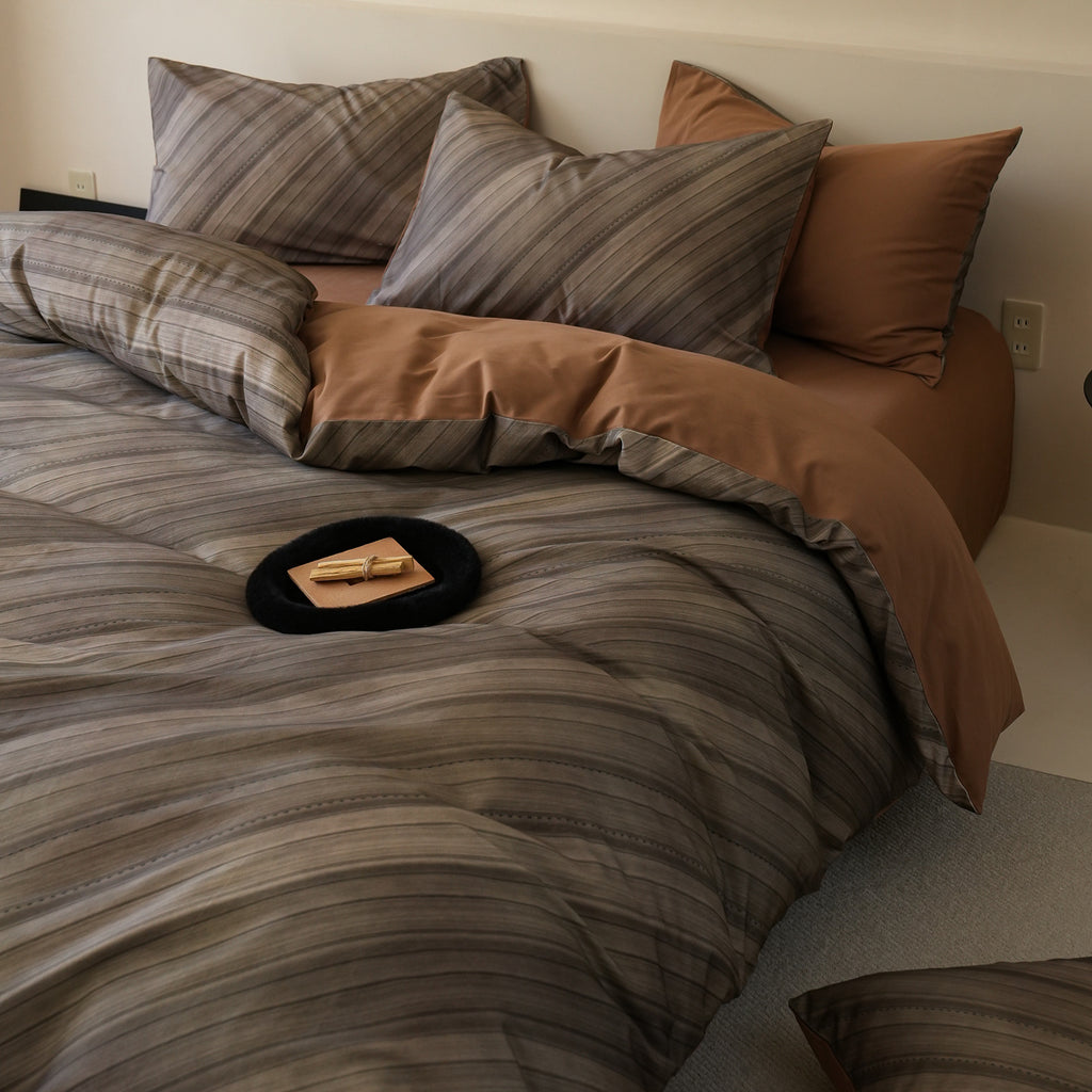 Noir Ridge Brushed Cotton Bedding Set Berriscent