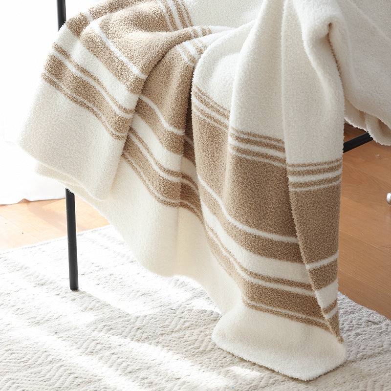 Soft Acrylic Throw Blanket – Plush Striped Design Berriscent