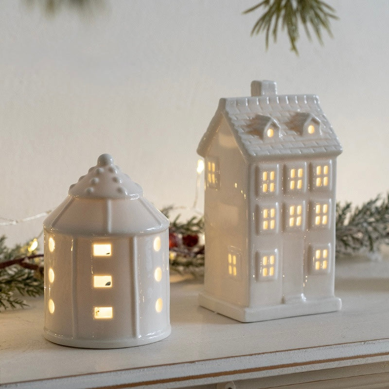 Ceramic LED House Decorations – Christmas Night Lights