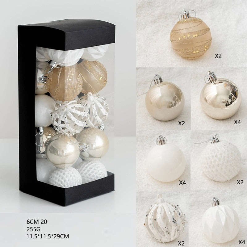 Luxury Gold & White Christmas Ornaments Collection – Elegant Baubles, Reindeer & Star Decorations