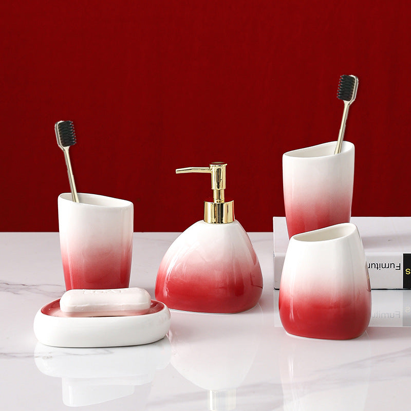 Crimson Fade Ceramic Bathroom Collection Berriscent