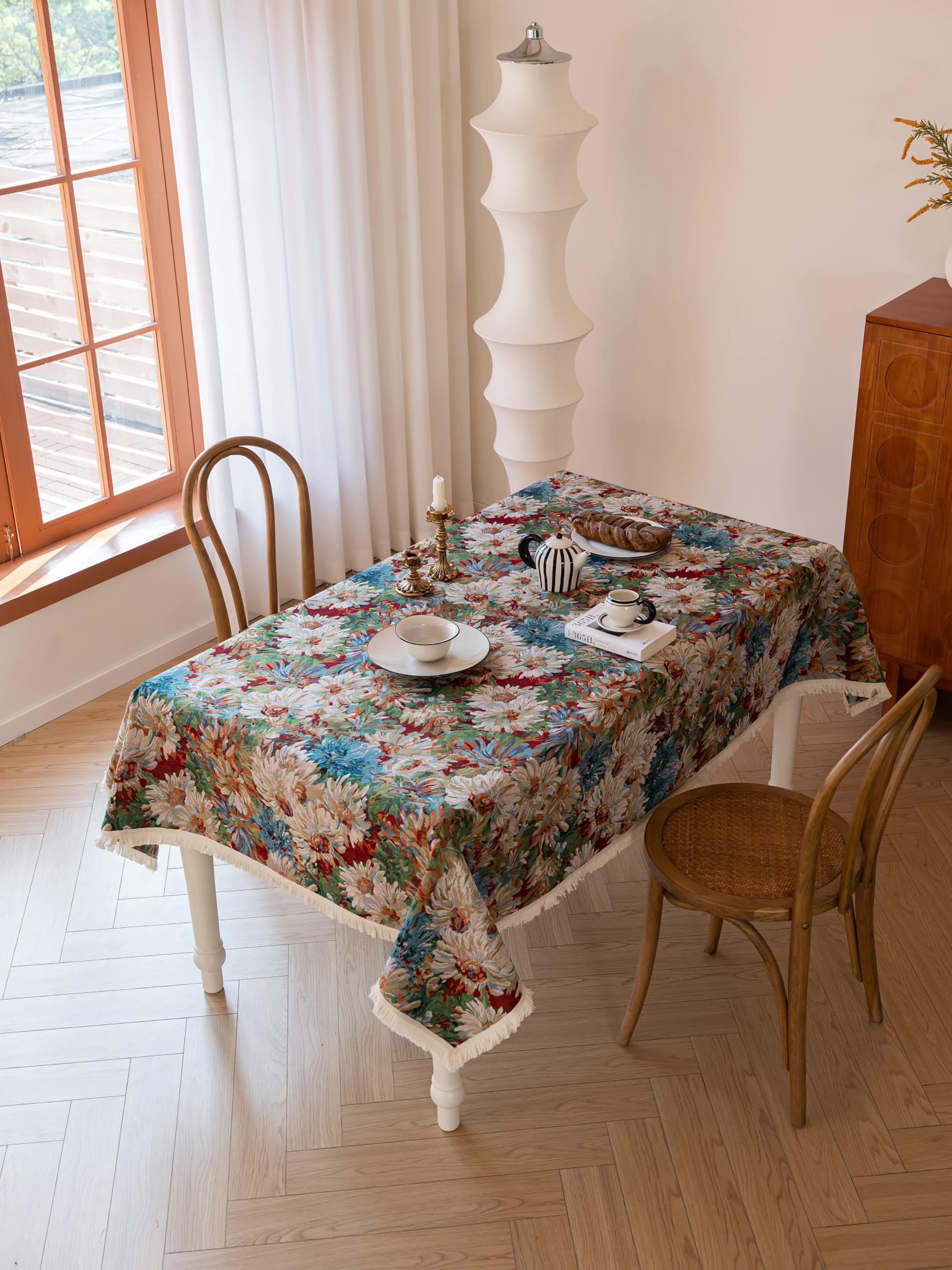 Renaissance Bloom Tapestry Tablecloth Berriscent