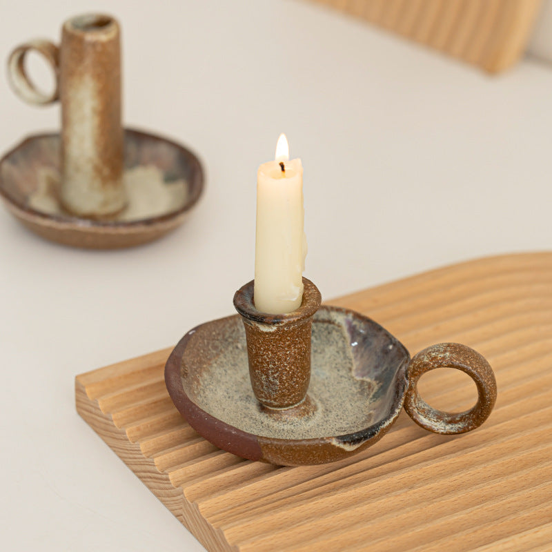 Rustic Glaze Ceramic Candle Holder Berriscent