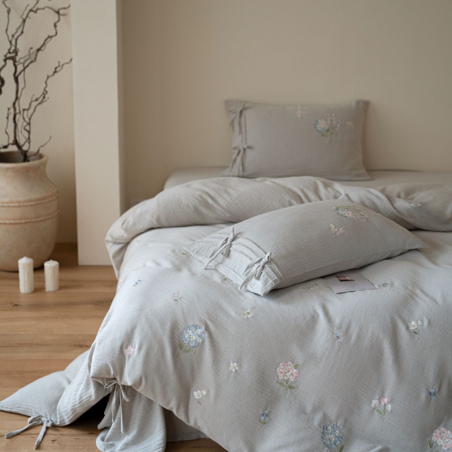The Garden Room | Cotton–Hemp Embroidered Bed Linen