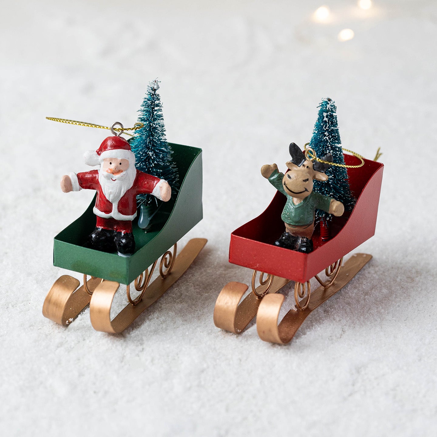 Flying Christmas Legends – Santa, Snowman & Reindeer Sleigh Ornaments Collection Berriscent