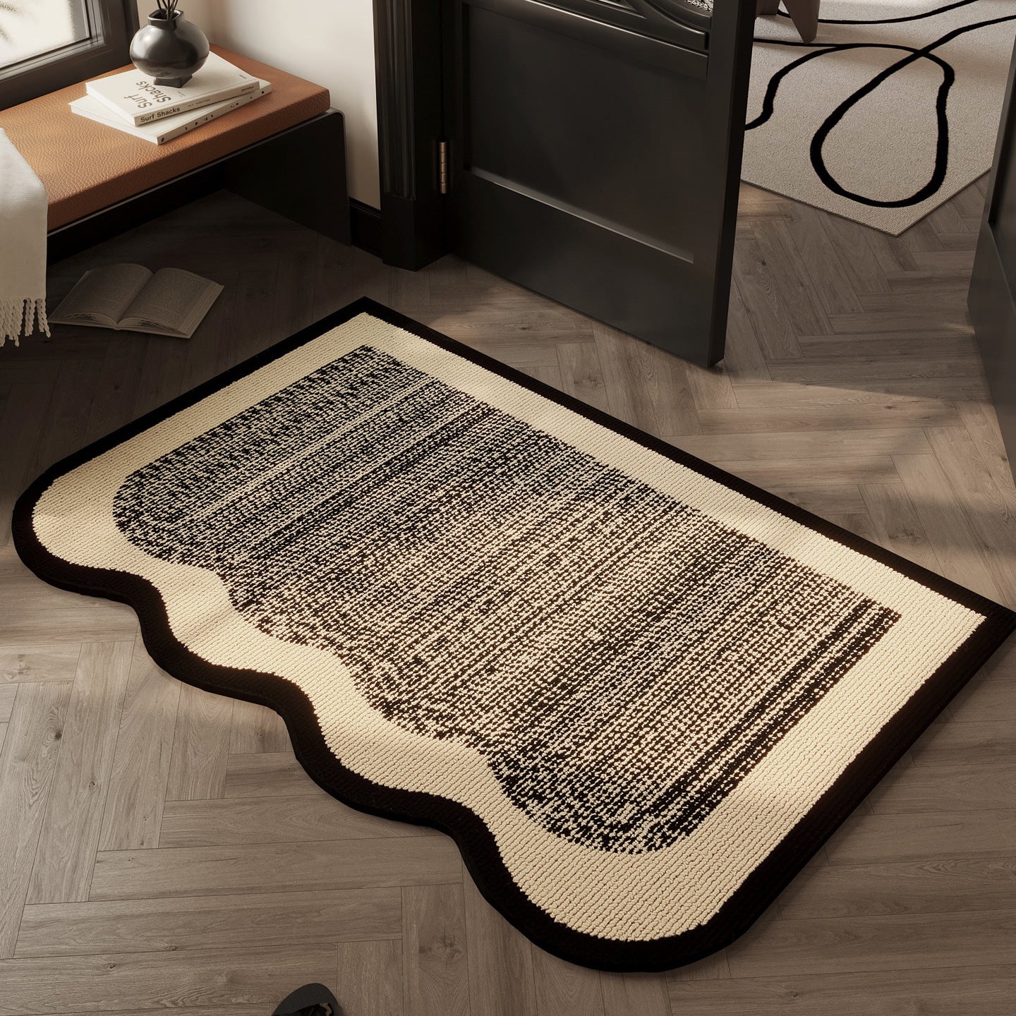 Contour Frame Anti-Slip Rug Berriscent