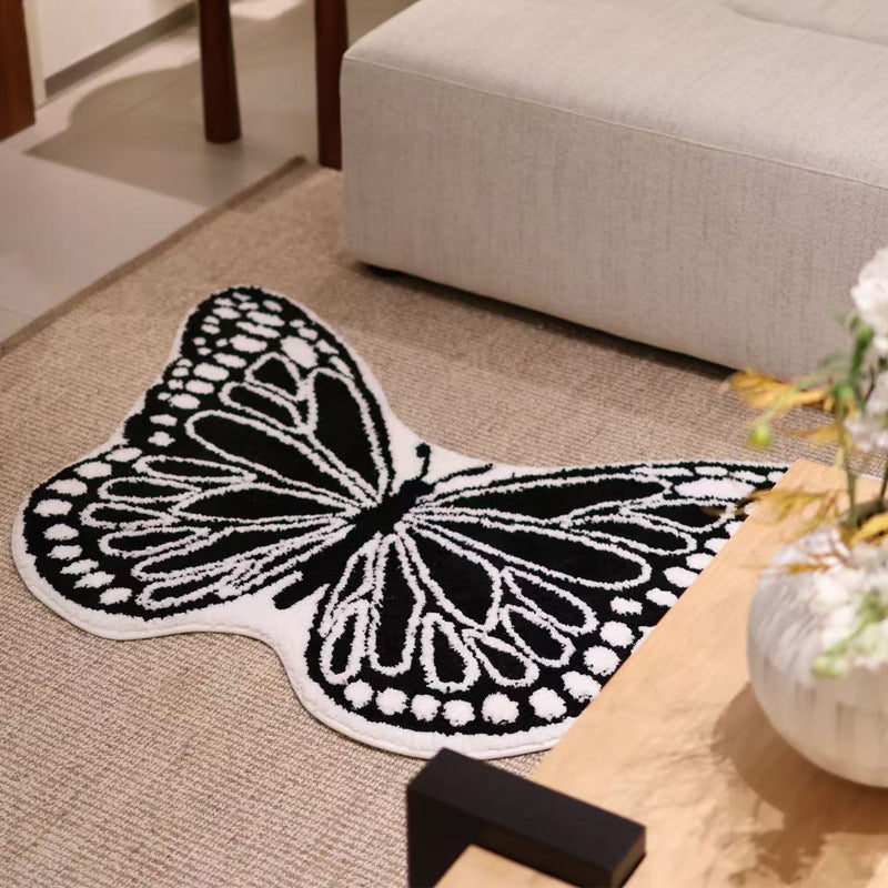 Noir Papillon Sculptural Accent Rug Berriscent