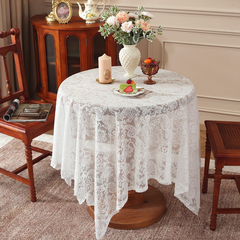 Classic Floral Lace Tablecloth Berriscent