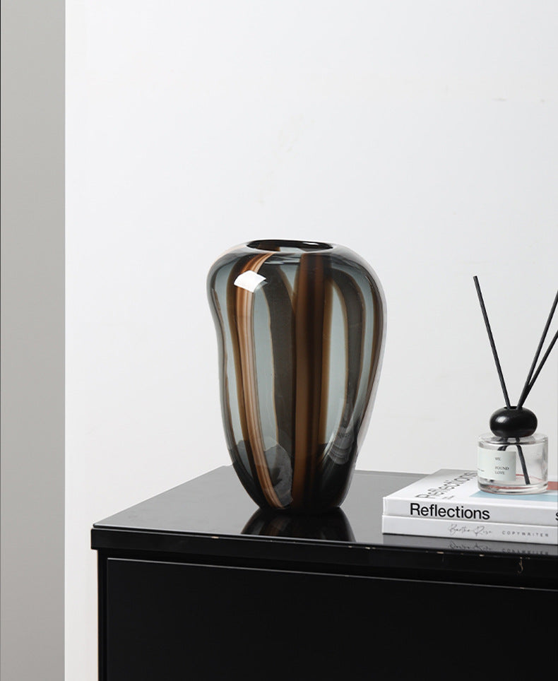 Cascade Smoke Striped Glass Vase Collection Berriscent