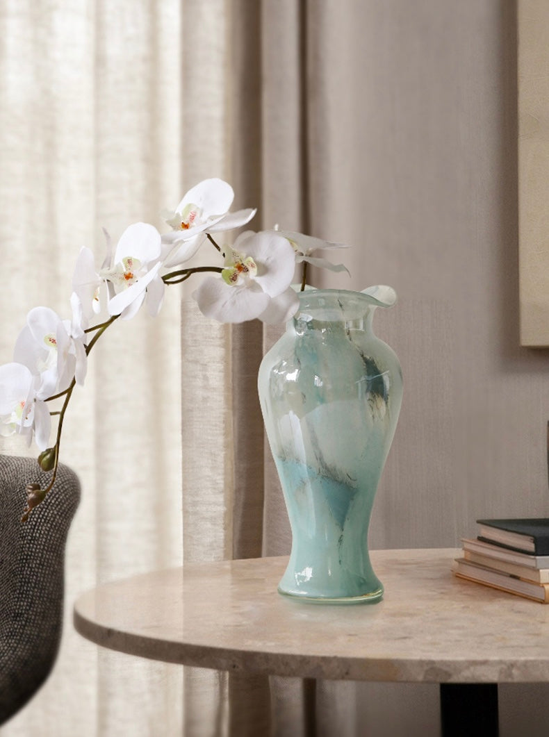 Aqua Veil Handcrafted Glass Vase Berriscent