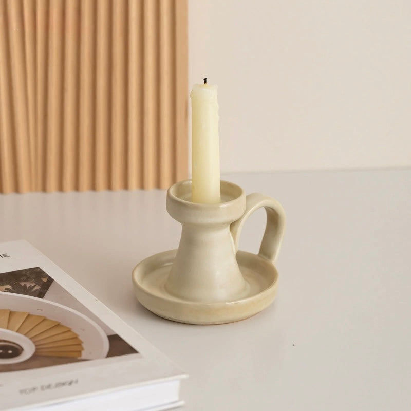 Classic Handle Ceramic Candle Holder Berriscent