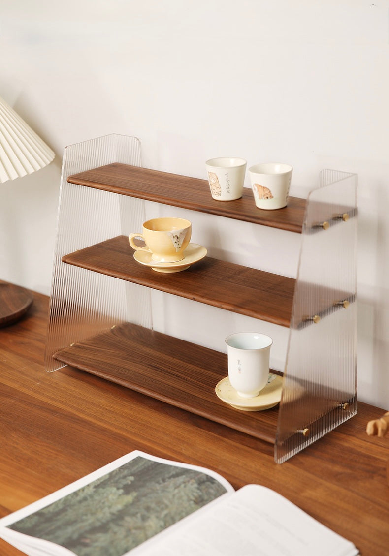 Lumière Three-Tier Acrylic & Wood Organizer Berriscent
