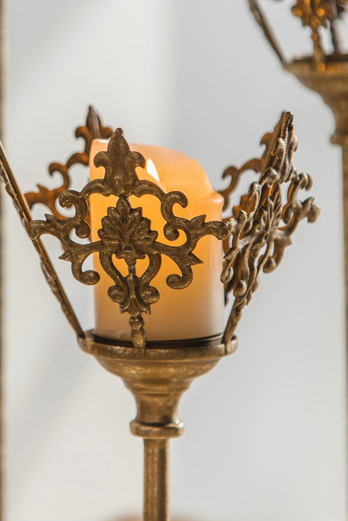 Baroque Gold Candle Holder Set – 3 Pieces Berriscent
