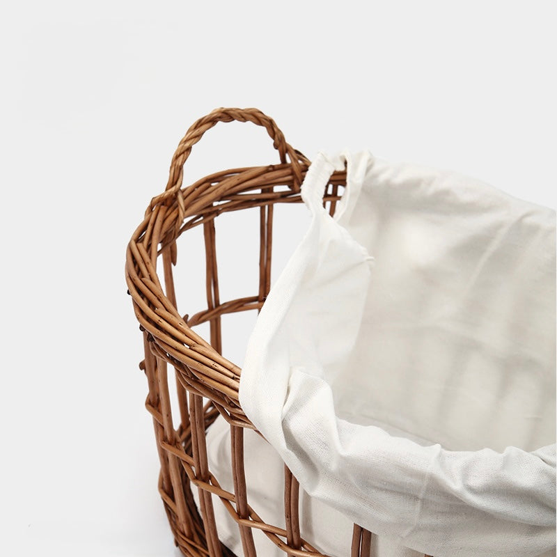 Wicker Storage Basket with Cotton Lining Berriscent