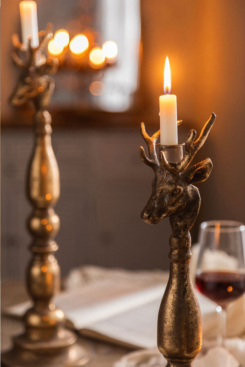 Regal Stag Candlestick – Iron Candle Holder Berriscent