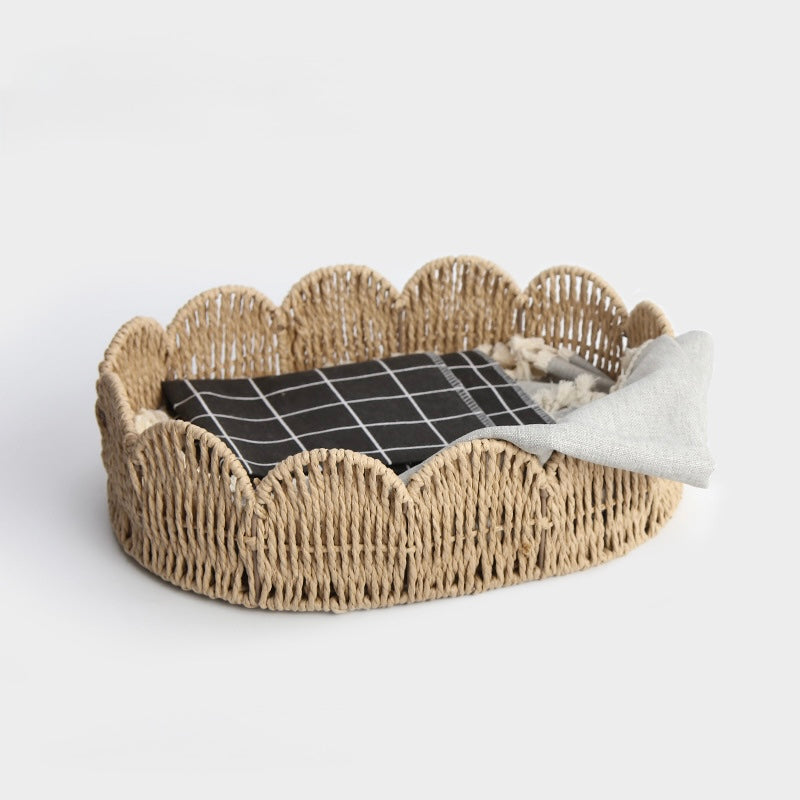 Handwoven Round Rope Storage Basket Berriscent