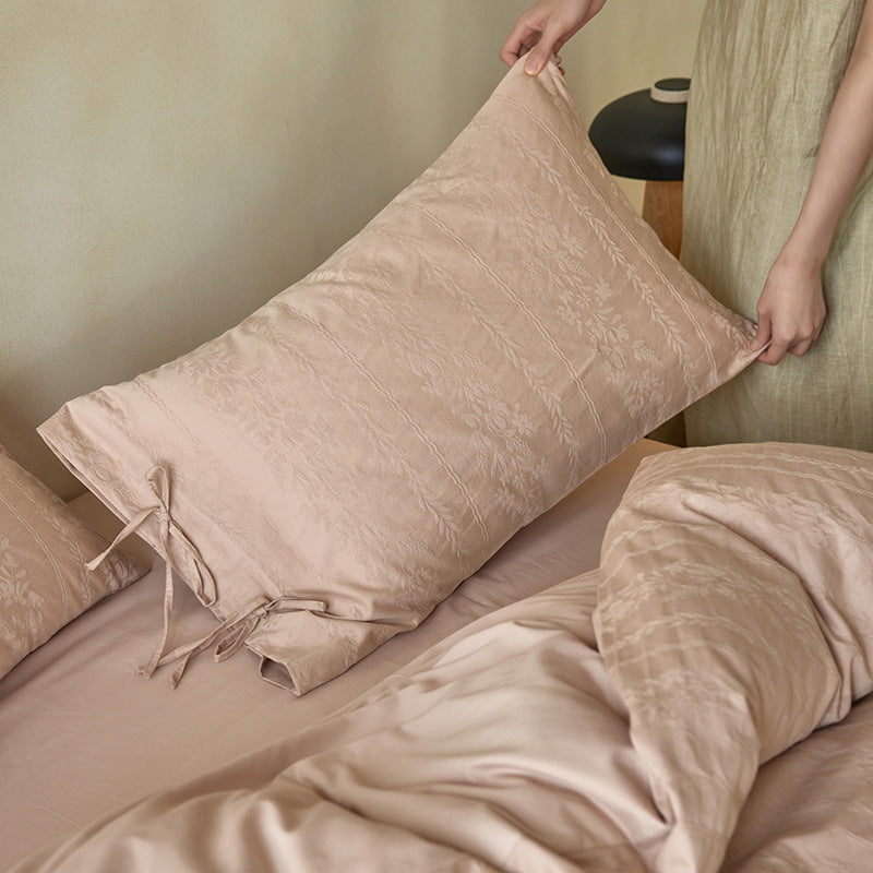 Élitaire French Brushed Cotton Jacquard Bedding Set Berriscent