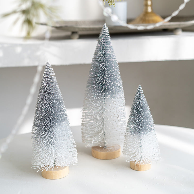 Frosted Miniature Christmas Tree Set Berriscent