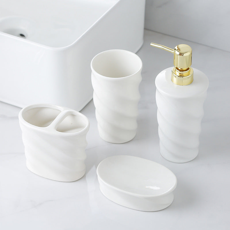 Serene Wave Ceramic Bath Set Berriscent