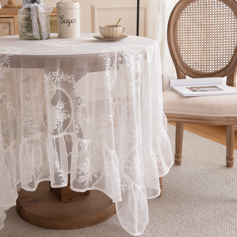 Vintage Lace Whisper Tablecloth | Elegant Sheer Dining Décor Berriscent